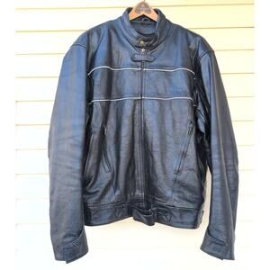 Xelement Advanced Motorcycle Gear Leather Biker Jacket Men's 3XL Removable Liner